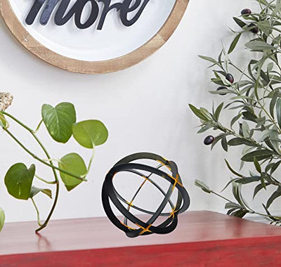 BSTGIFTS Iron Band Decorative Sphere - Accent Piece Ball - Decoration Metal Sphere 6.8 Inche Dia