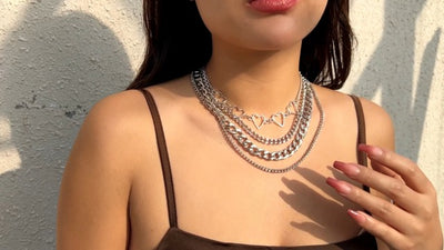 Simple Heart Necklace Lolita Choker Chain Layered Cuban Chunky Silver Chain Necklace for Women Men Girls Chic y2k Clothes Jewelry