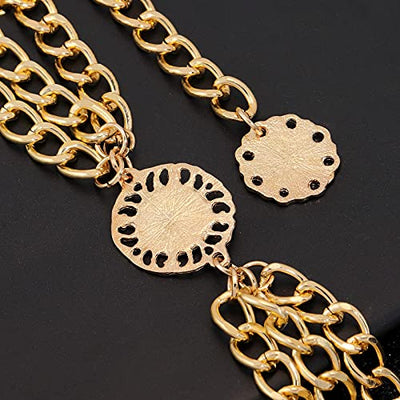 Multilayer Chain Belt for Women Metal Waist Belt Boho Sunflower Belly Chain