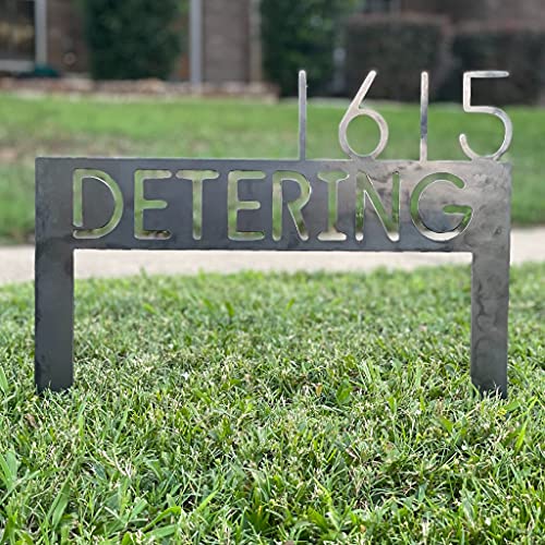 Custom Lawn Address Sign, Metal Yard Sign With Stakes, House Numbers For Yard, Made in USA