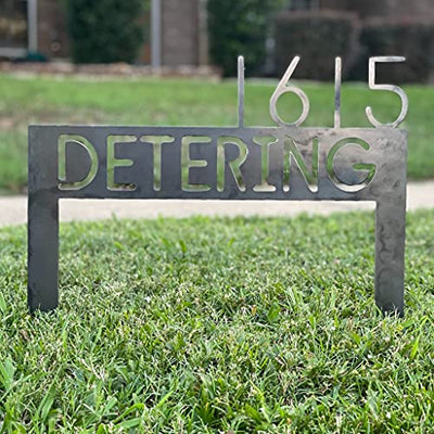 Custom Lawn Address Sign, Metal Yard Sign With Stakes, House Numbers For Yard, Made in USA