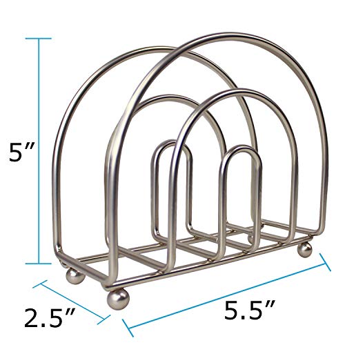 Blue Donuts Satin Nickel Arc Collection Napkin Holder – Napkin Holders for Tables, Modern Napkins Holder, Dining Table Napkin Holders for Kitchen,
