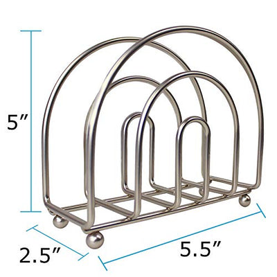 Blue Donuts Satin Nickel Arc Collection Napkin Holder – Napkin Holders for Tables, Modern Napkins Holder, Dining Table Napkin Holders for Kitchen,