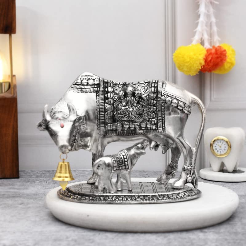 Crafter Village Handcrafted Metal Cow Showpiece for Home Décor Gifting Table Décor Lovable Designer Decorative Gift Item
