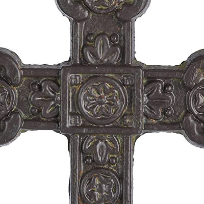8.5" H Cast Iron Wall Cross Home Decor, Green……
