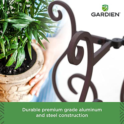 Gardien Plant Stand Indoor Outdoor, Adjustable Fits Up To 16 Inch Pots, Mid Century Modern Metal Planter Holder, Vase Stand, Bowl Stand, Birdbath Stand, Item Stand, Flower Pot Stand (Bronze)