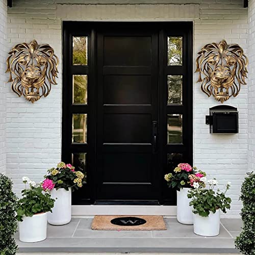 Father's Day Gift, Rare Lion Wall Art Sculpture Hollow Metal Male Lion Wall Art Decoration, Creative Roaring Lion Wall Ornament Housewarming Gift