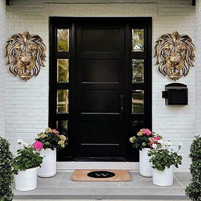 Father's Day Gift, Rare Lion Wall Art Sculpture Hollow Metal Male Lion Wall Art Decoration, Creative Roaring Lion Wall Ornament Housewarming Gift