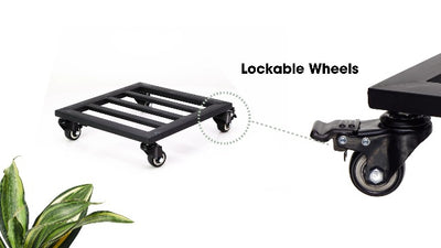 14Inch Plant Caddy with Wheels Heavy Duty Capacity 385 Lbs, Metal Cast Iron Plant Dolly, Plant Stand with Wheels Repositioning Heavy Pots, Hauling Heavy Household Items - Black