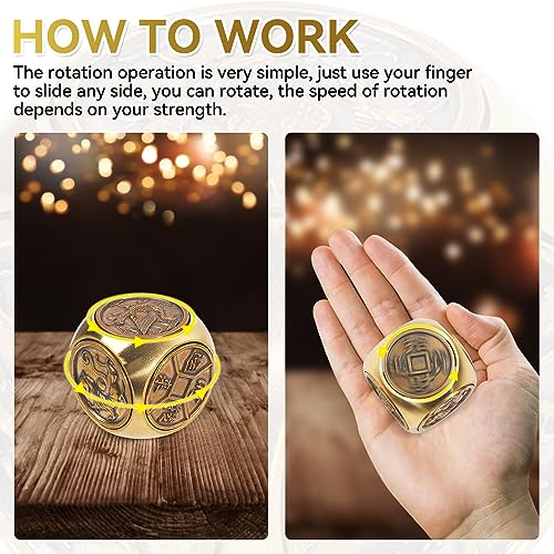 Handheld Metal Fidget Toy for Adults, Stress and Anxiety Relief Fidget Toy，Anti-Anxiety Finger Sensory Toys,Fidget Toy for Adult ADHD Autism-Hexahedral Spinning（Small）