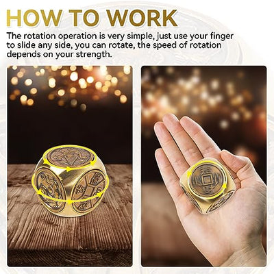 Handheld Metal Fidget Toy for Adults, Stress and Anxiety Relief Fidget Toy，Anti-Anxiety Finger Sensory Toys,Fidget Toy for Adult ADHD Autism-Hexahedral Spinning（Small）