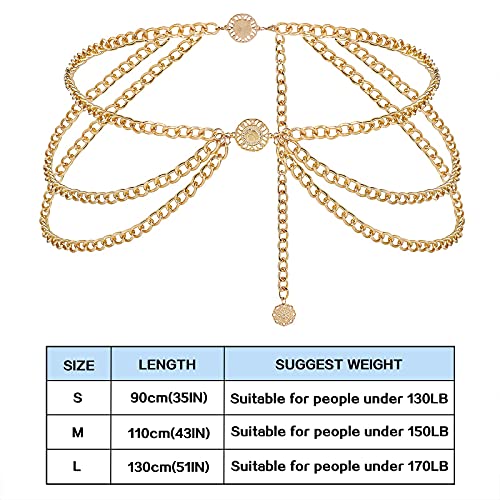 Multilayer Chain Belt for Women Metal Waist Belt Boho Sunflower Belly Chain