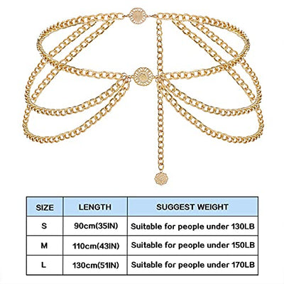Multilayer Chain Belt for Women Metal Waist Belt Boho Sunflower Belly Chain