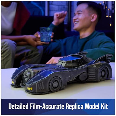 DC Batman Retro Batmobile 3D Puzzle Model Kit with Stand 202 Pcs, Batman Toys Desk Décor, Building Toys, 3D Puzzles for Adults & Teens 12+