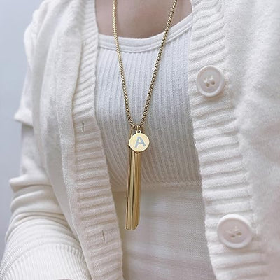 Breathing Necklace for Women and Men with Initial Pendant Anti Vape Metal Straw Breathwork Necklace Mindful Stress Breathing Necklace Fidget Jewelry for Quitting Smoking Anxiety Relief Items for Teens Gift