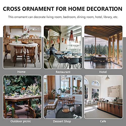 NOLITOY 2pcs Cross Ornament Make up Bag Household Cross Crosses for Crafts Cross Shaped Decor Cross Wall Hanging Cross Shaped Adornment Gold Decor Cross Decor Wooden Cake Desktop