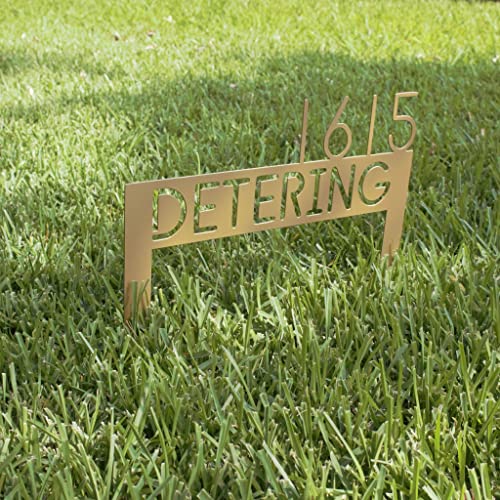 Custom Lawn Address Sign, Metal Yard Sign With Stakes, House Numbers For Yard, Made in USA
