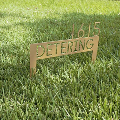 Custom Lawn Address Sign, Metal Yard Sign With Stakes, House Numbers For Yard, Made in USA