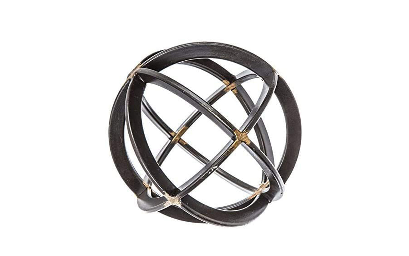 BSTGIFTS Iron Band Decorative Sphere - Accent Piece Ball - Decoration Metal Sphere 6.8 Inche Dia