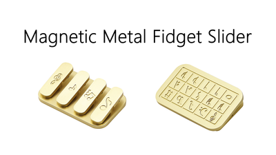 Magnetic Metal Fidget Slider, Adult Fidget Toys for Relive Pressure, Vivid Note Carving EDC Adult Toys, Exquisite Adult Gift, Golden