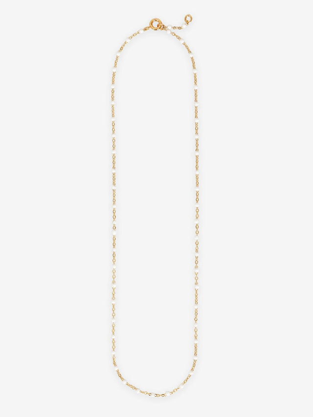 BY IRIS Alba White Bead Necklace