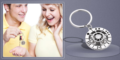 Stainless Steel Spinning Key Chain Fidget Key Ring Unique Gift Dice Gaming Stress Reliever Decision Maker Novelty Gift for Her Him